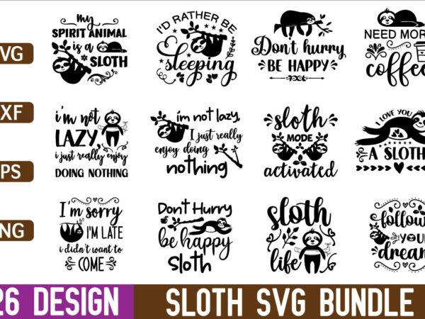 Sloth svg design bundle for sale!,cut file bundle