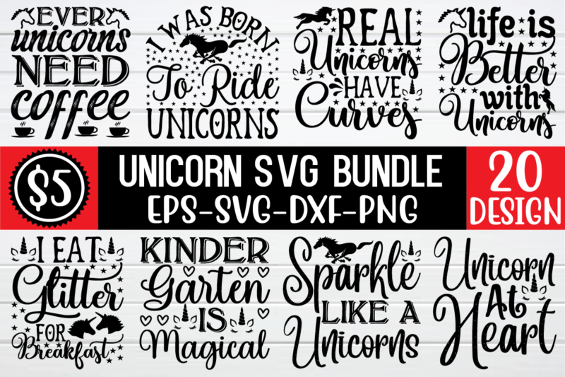 Unicorn svg Design bundle for sale!