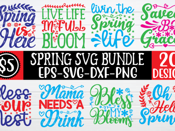 Spring svg bundle t shirt template vector