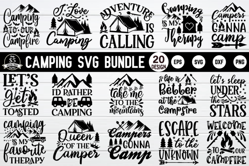 Camping svg bundle graphic t shirt