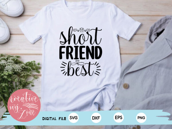 Short best friend t shirt template vector