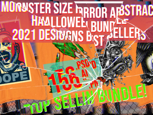 Monster horror abstract halloween bundle top trending best selling 2024 t shirt designs for sale