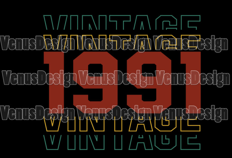 Vintage 1991 Birthday Editable Tshirt Design