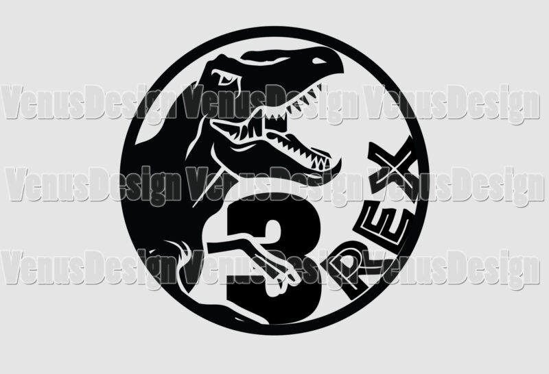 Three Rex Birthday Dinosaur Editable Tshirt Design