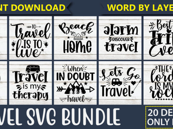 Travel svg bundle t shirt designs for sale