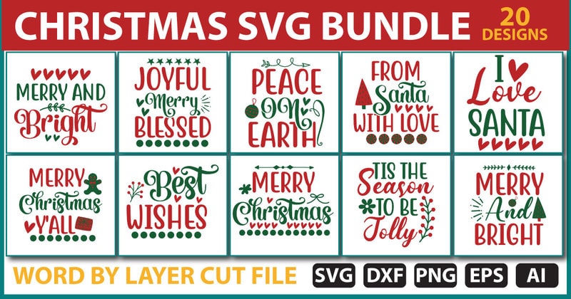 Christmas SVG Bundle - Buy t-shirt designs