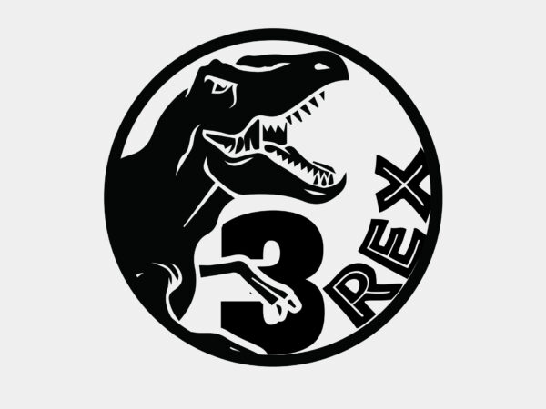 Three rex birthday dinosaur editable tshirt design