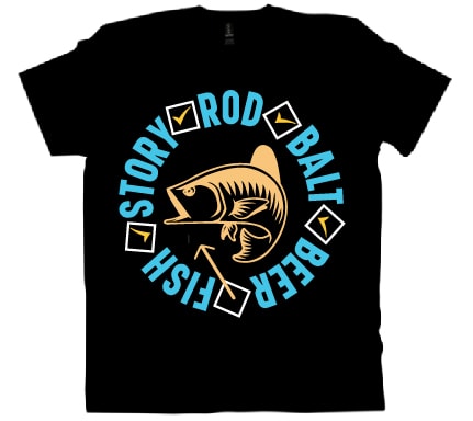 Rod balt beer fish story t shirt design