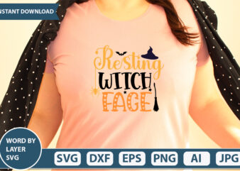 Resting witch face SVG Vector for t-shirt