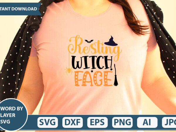 Resting witch face svg vector for t-shirt