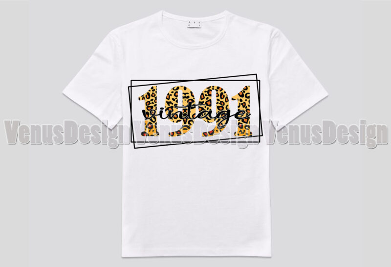 Vintage 1991 Leopard Print Editable Tshirt Design