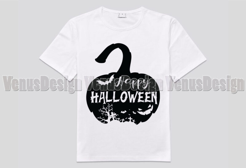 Happy Halloween Pumpkin Editable Tshirt Design