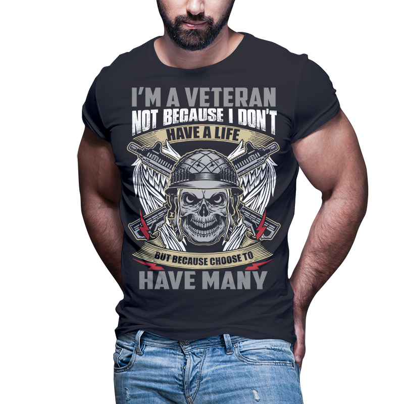 54 American Veteran Skull bundle t shirt template