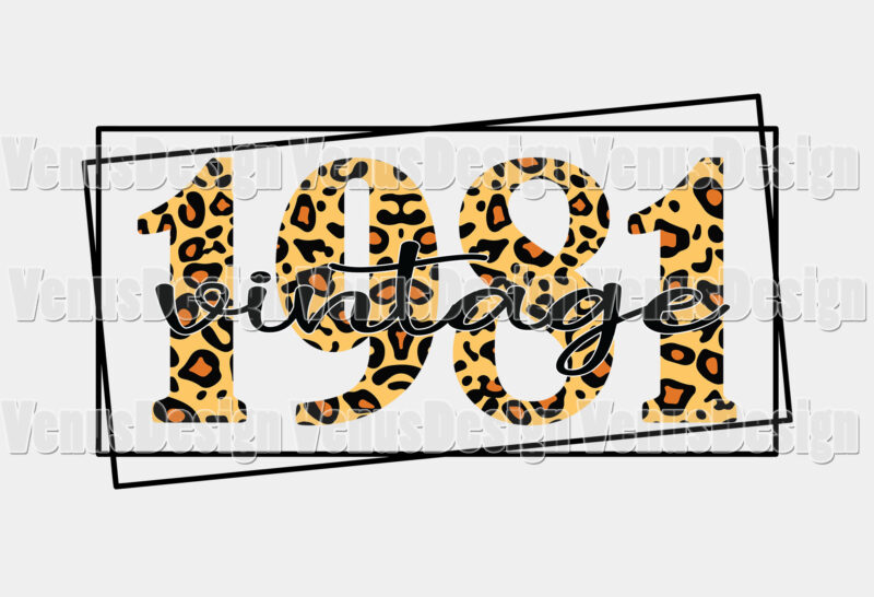 Vintage 1981 Leopard Print Editable Tshirt Design