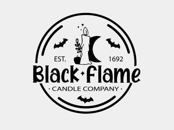 Black flame candle company editable design