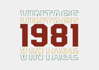 Vintage 1981 Birthday Editable Tshirt Design