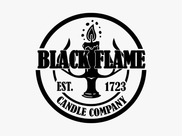 Black flame candle company editable design