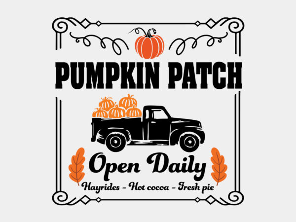 Pumpkin patch sign svg editable design