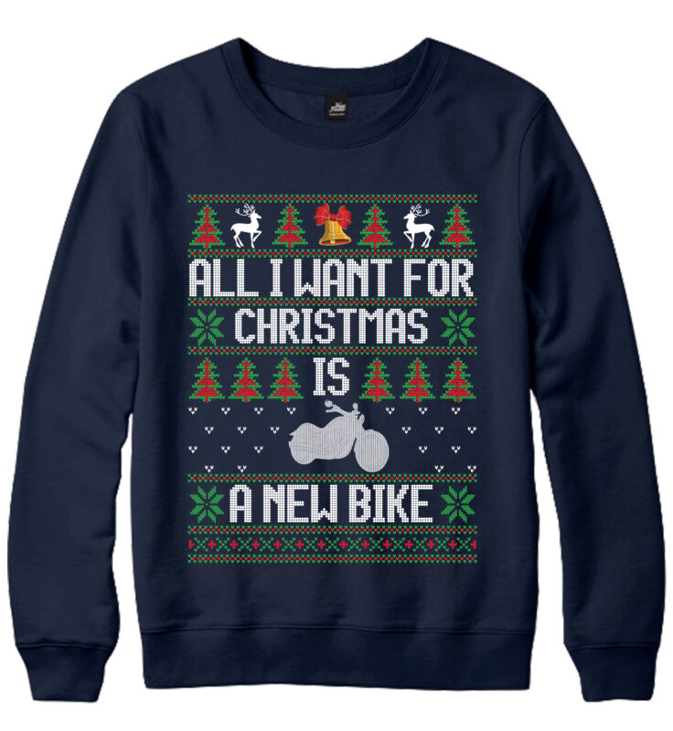 all i want christmas is a new bike sweater svg design