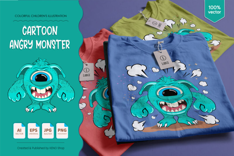 Cartoon One Eyed Monster.