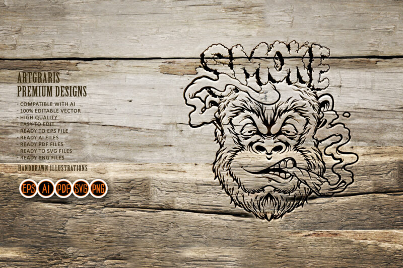 Smoke Monkey Stoner Kush Illustrations