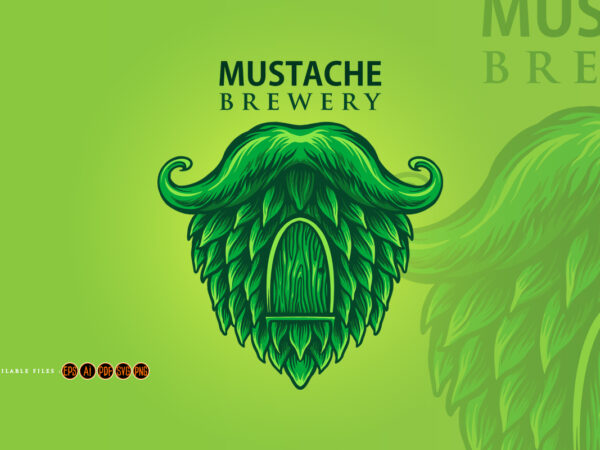 Brewery mustache productions logo t shirt template