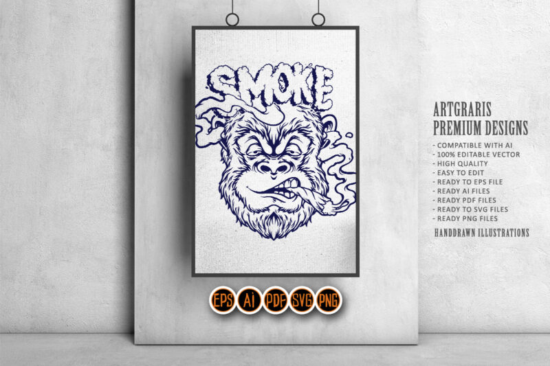 Smoke Monkey Stoner Kush Illustrations