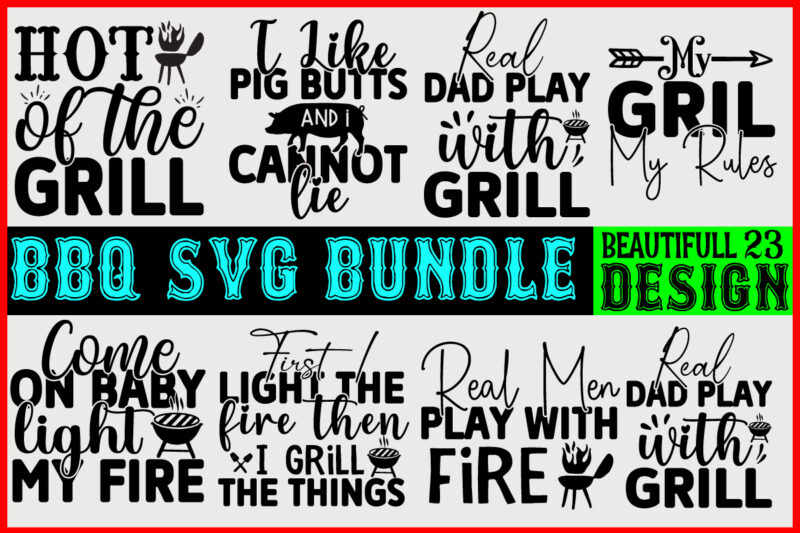 BBQ SVG T shirt Design Bundle