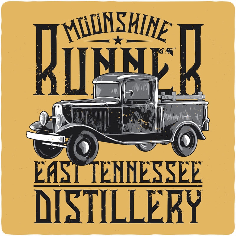 Moonshine Runner. Editable t-shirt design. - Buy t-shirt designs