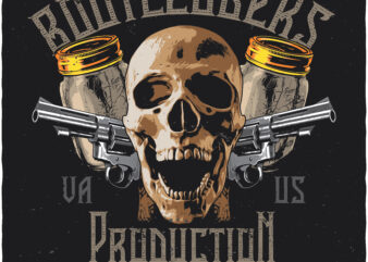 Bootleggers. Editable t-shirt design.