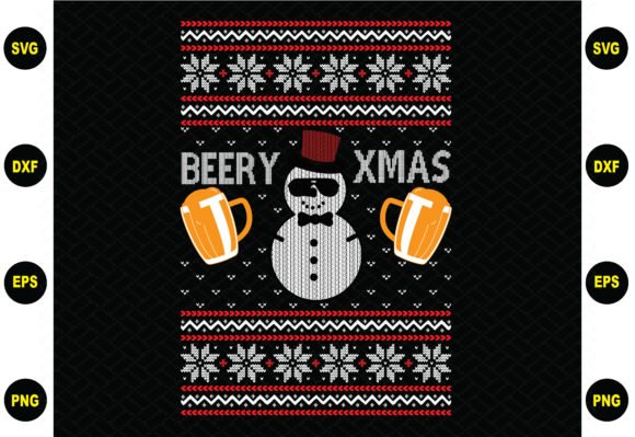 Beery xmas sweater design graphic