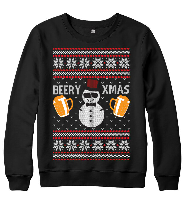 Beery Xmas Sweater Design Graphic