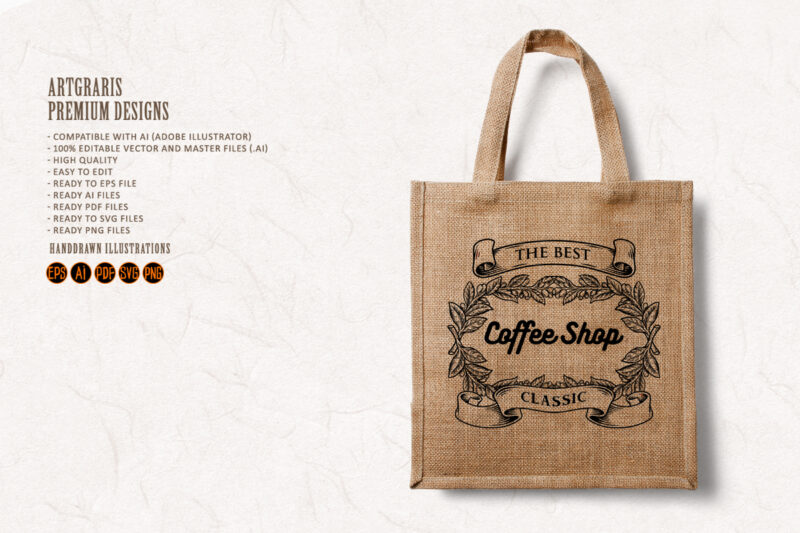 Coffee Shop Classic with Vintage ribbon Silhouette