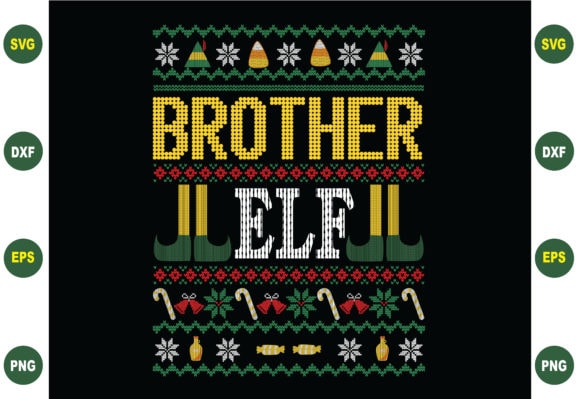 Brother elf christmas sweater design