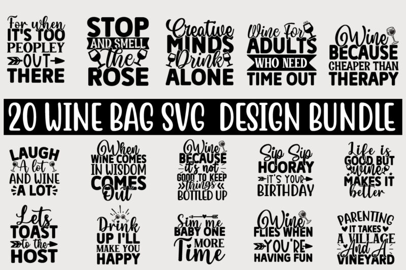 Wine Bag SVG Design Bundle