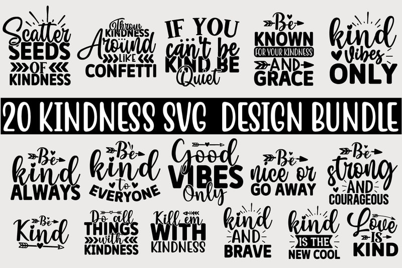 Kindness SVG T shirt Design Bundle - Buy t-shirt designs