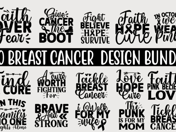 Breast cancer svg design bundle