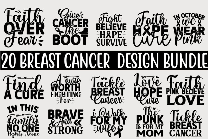 Breast Cancer SVG Design Bundle