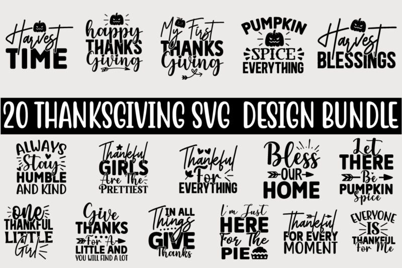 Thanksgiving SVG T shirt Design Bundle