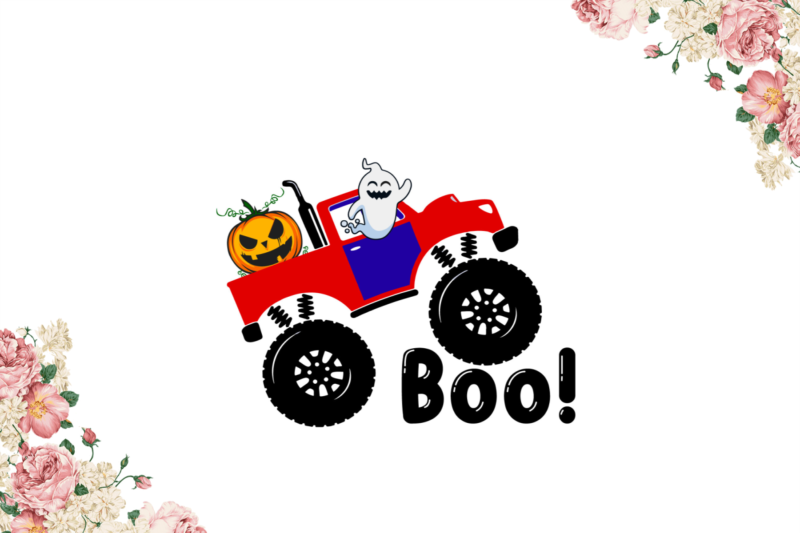 Halloween 2021, Boo Red Monster Truck Diy Crafts Svg Files For Cricut, Silhouette Sublimation Files