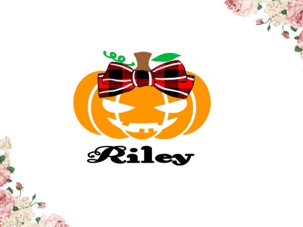 Riley pumpkin cameo htv prints, halloween gift diy crafts svg files for cricut, silhouette sublimation files t shirt design online