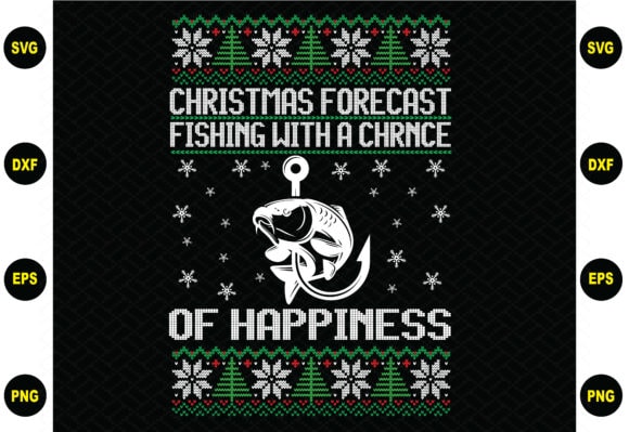 Christmas forecast fishing sweater t shirt vector file