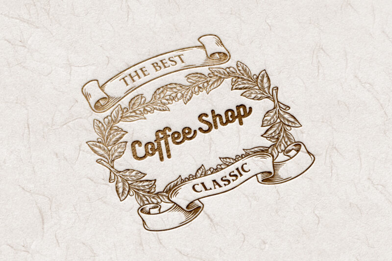 Coffee Shop Classic with Vintage ribbon Silhouette