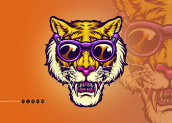 Cool Head Tiger Summer Vacation Holiday