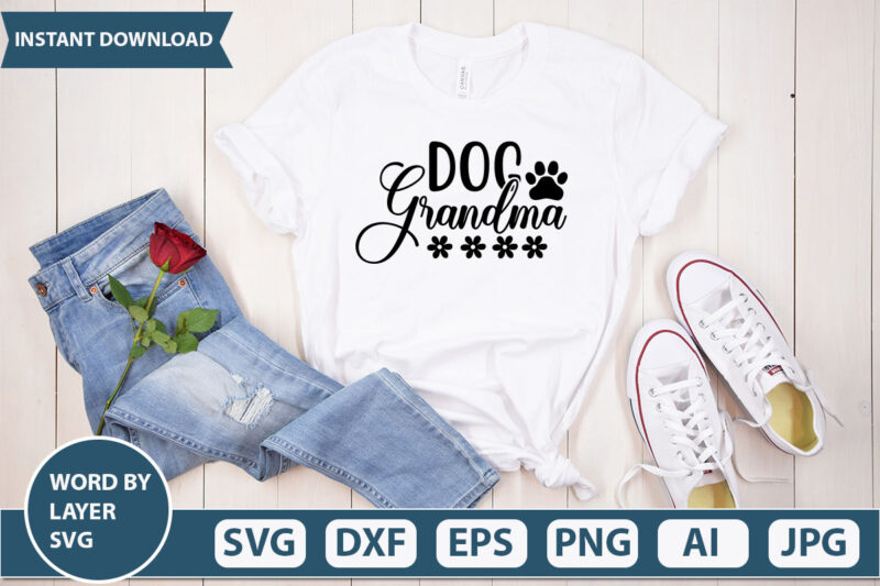 DOG GRANDMA SVG Vector for t-shirt
