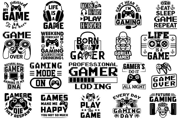 20 Gaming SVG cut files | Gaming t-shirt design