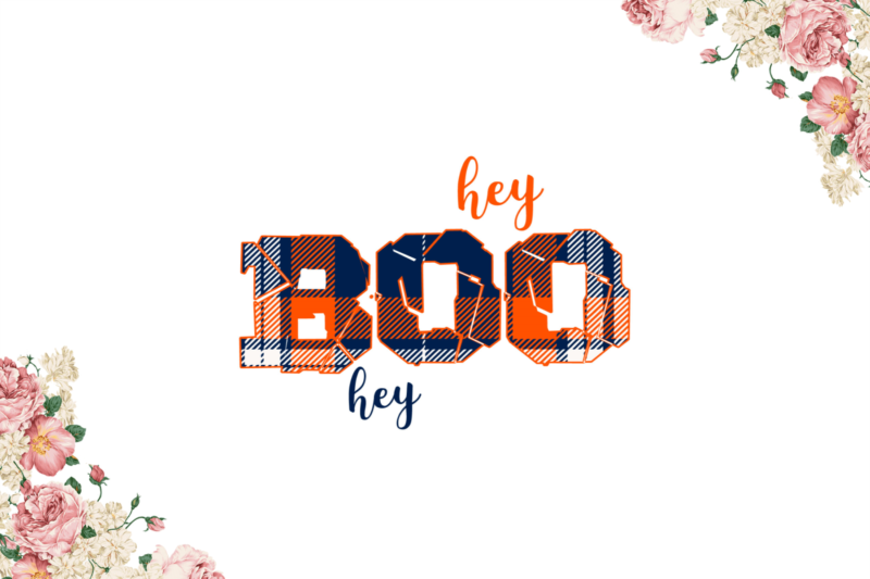 Halloween Decor, Hey Boo Hey Plaid Diy Crafts Svg Files For Cricut, Silhouette Sublimation Files