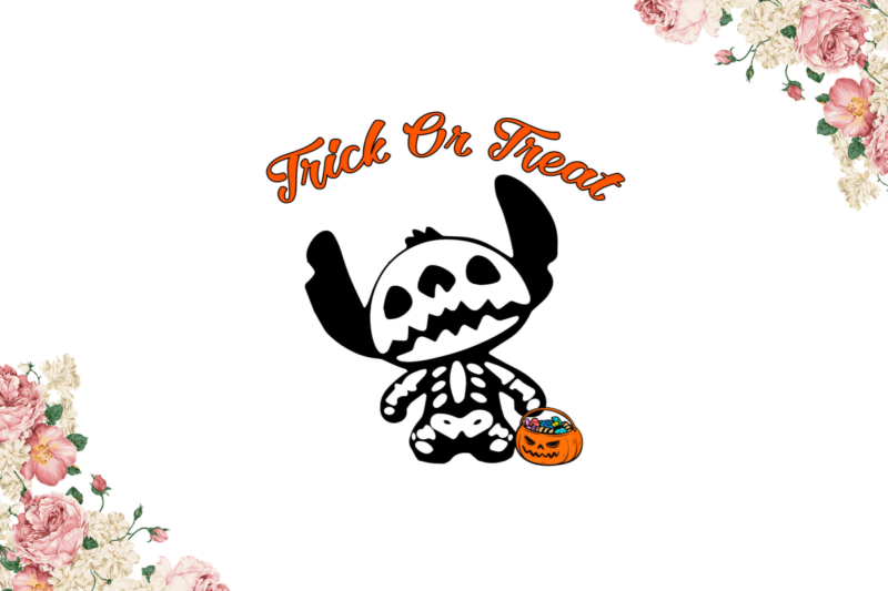 Halloween Night, Skeleton Stitch Trick Or Treat Diy Crafts Svg Files For Cricut, Silhouette Sublimation Files