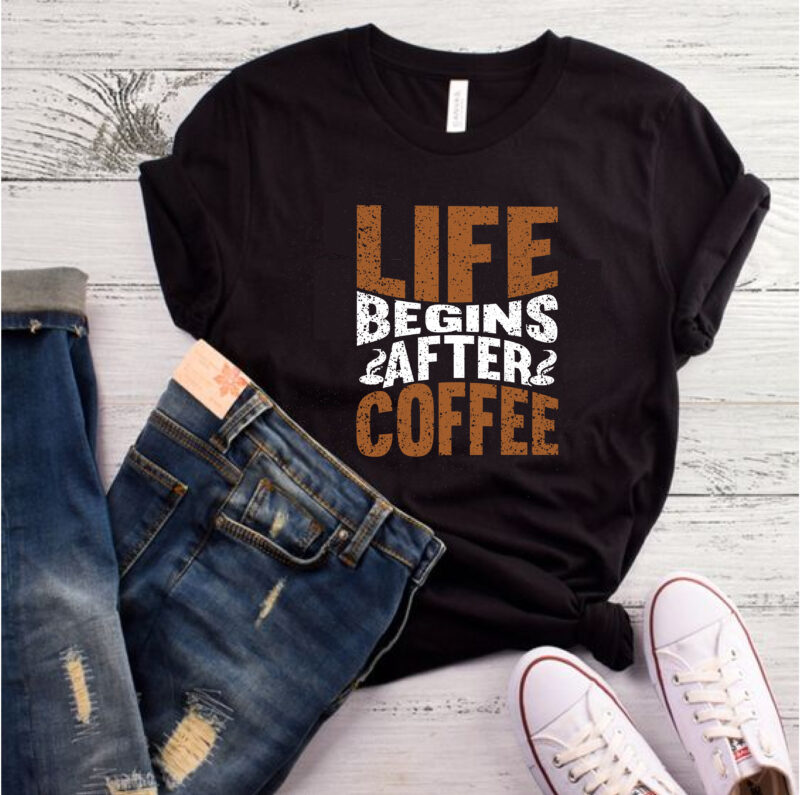 15Best selling coffee t-shirt designs bundle for commercial use.