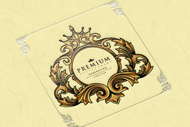 Crown Calligraphy Ornate Luxury Logo